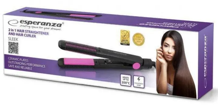 Placa de indreptat parul Esperanza Sleek EBP002 (Black/Purple)