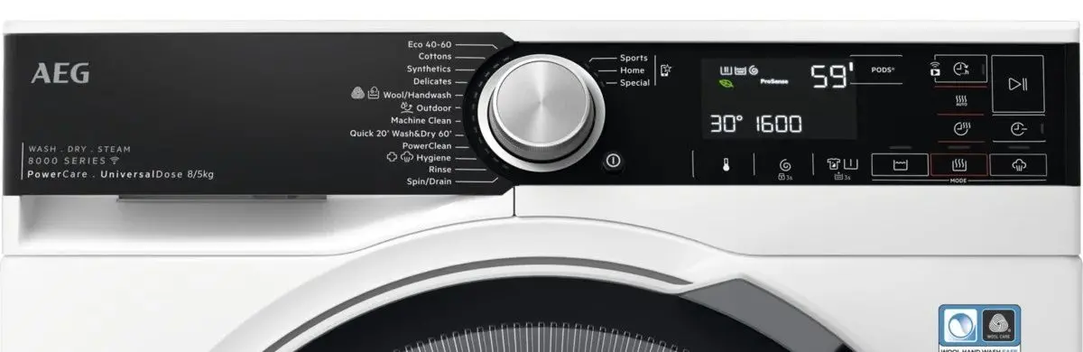 Masina de spalat cu uscator AEG LWR85865O (White/Black)