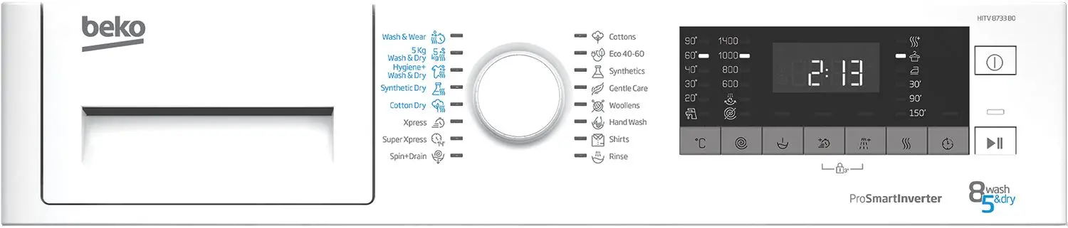 Встраиваемая стиральная машина с сушкой Beko HITV 8733 B0 (White) - 2