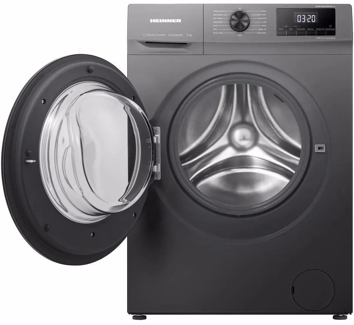 Стиральная машина Heinner HWM-H9014INVTA+++ (Titanium Grey) - 2