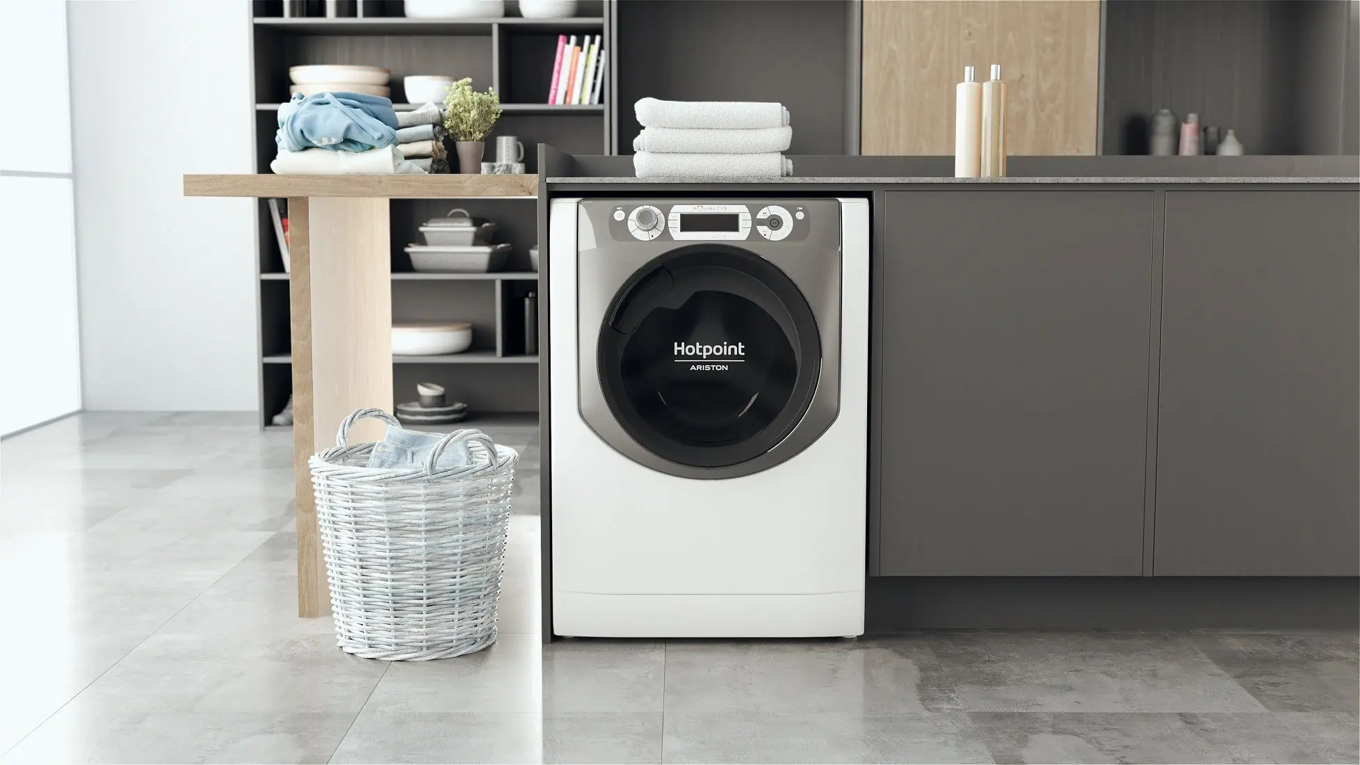 Стиральная машина Hotpoint-Ariston AQS73D28S EU/B N (White/Titanium) - 2