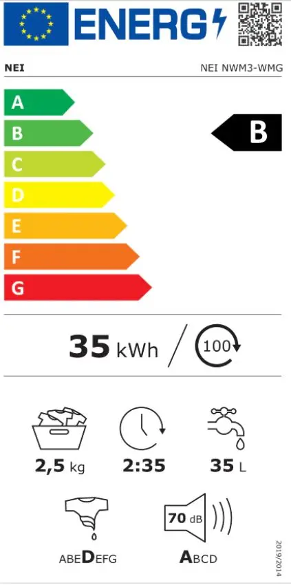 Masina de spalat pe perete Nei NWM3-WMW (White)