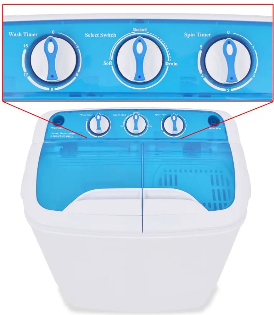 Портативная стиральная машина VidaXL 50549 (White/Blue) - 6