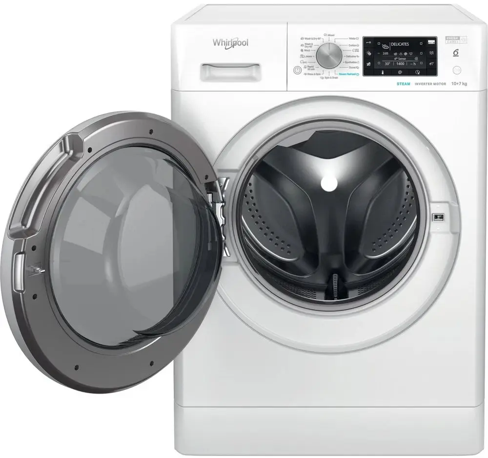 Masina de spalat cu uscator Whirlpool FFWDD 1076258 SV EE (White)