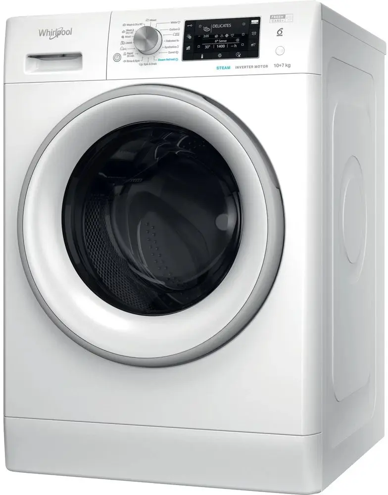 Masina de spalat cu uscator Whirlpool FFWDD 1076258 SV EE (White)