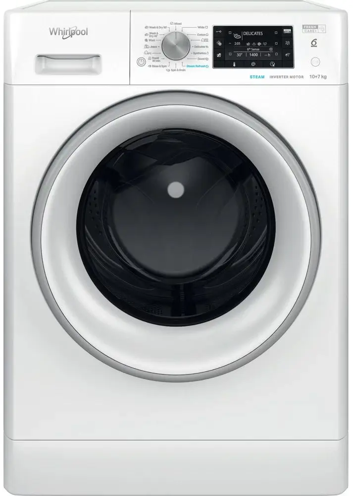 Masina de spalat cu uscator Whirlpool FFWDD 1076258 SV EE (White)