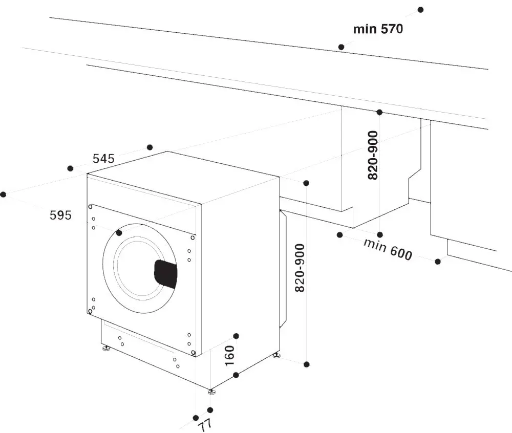 Masina de spalat incorporabila Whirlpool BI WMWG 81484 (White)