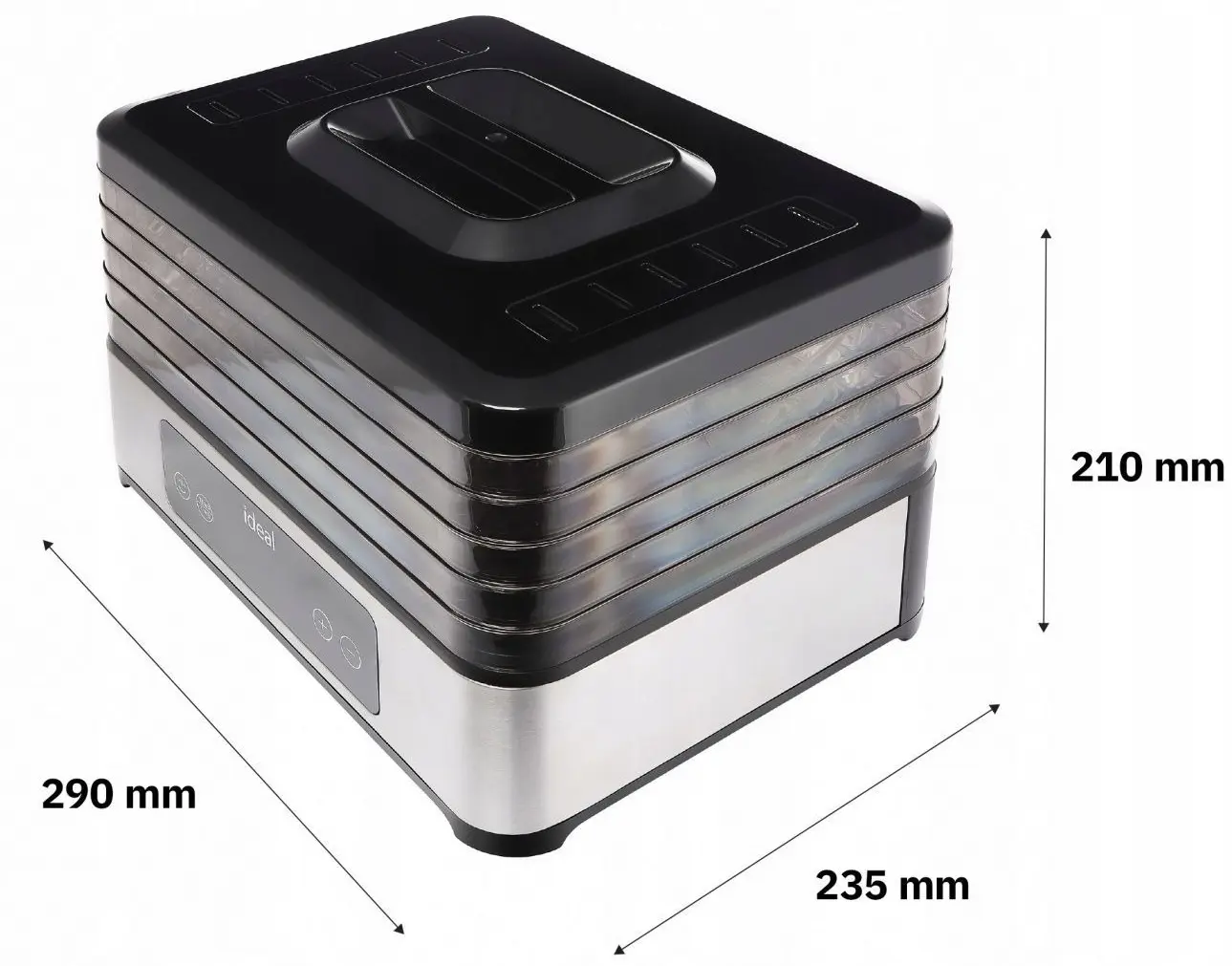 Сушилка для овощей и фруктов Ideal 05IK3301 (Inox/Black) - 7