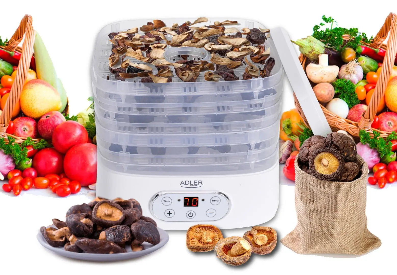 Uscator de legume si fructe Adler AD 6658 (White)