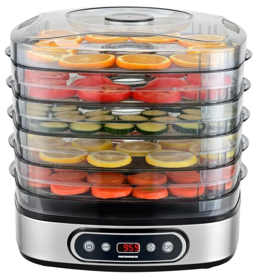 Uscator de legume si fructe Heinner FreshDehydrate HFD-K380SSBK (Inox)