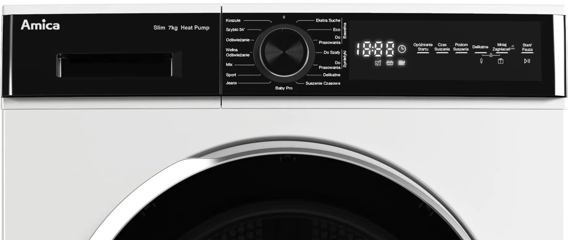 Masina de uscat rufe Amica AD3S72LHB(E) (White/Black) - 2