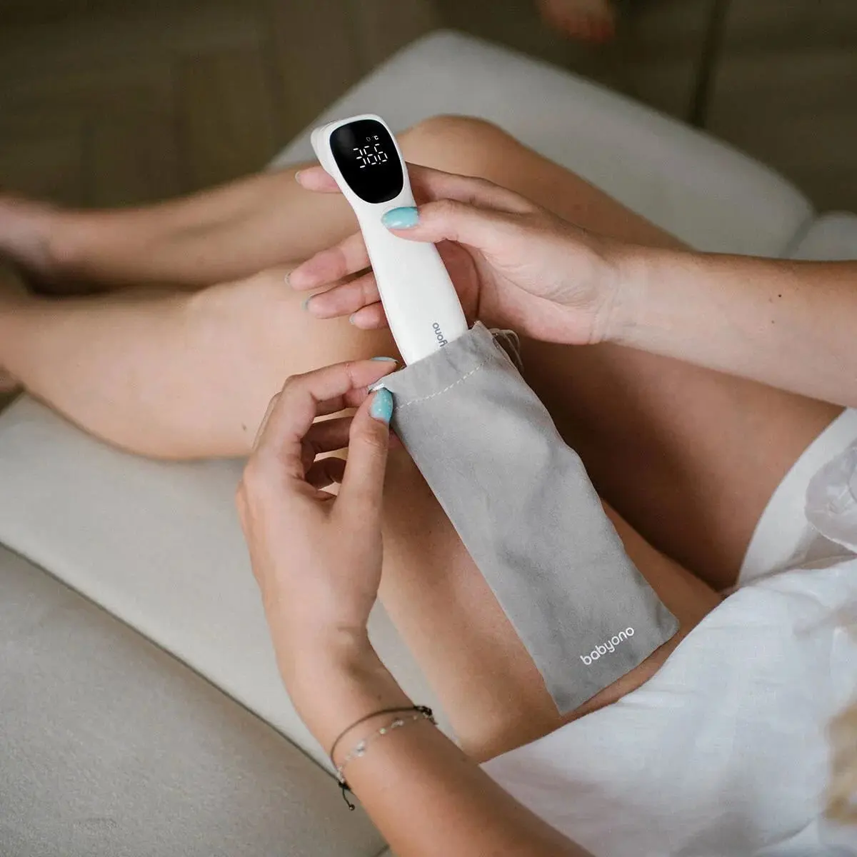 Termometru cu infrarosu fara contact BabyOno 1575 (White) - 3