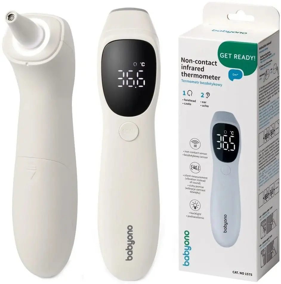 Termometru cu infrarosu fara contact BabyOno 1575 (White) - 4