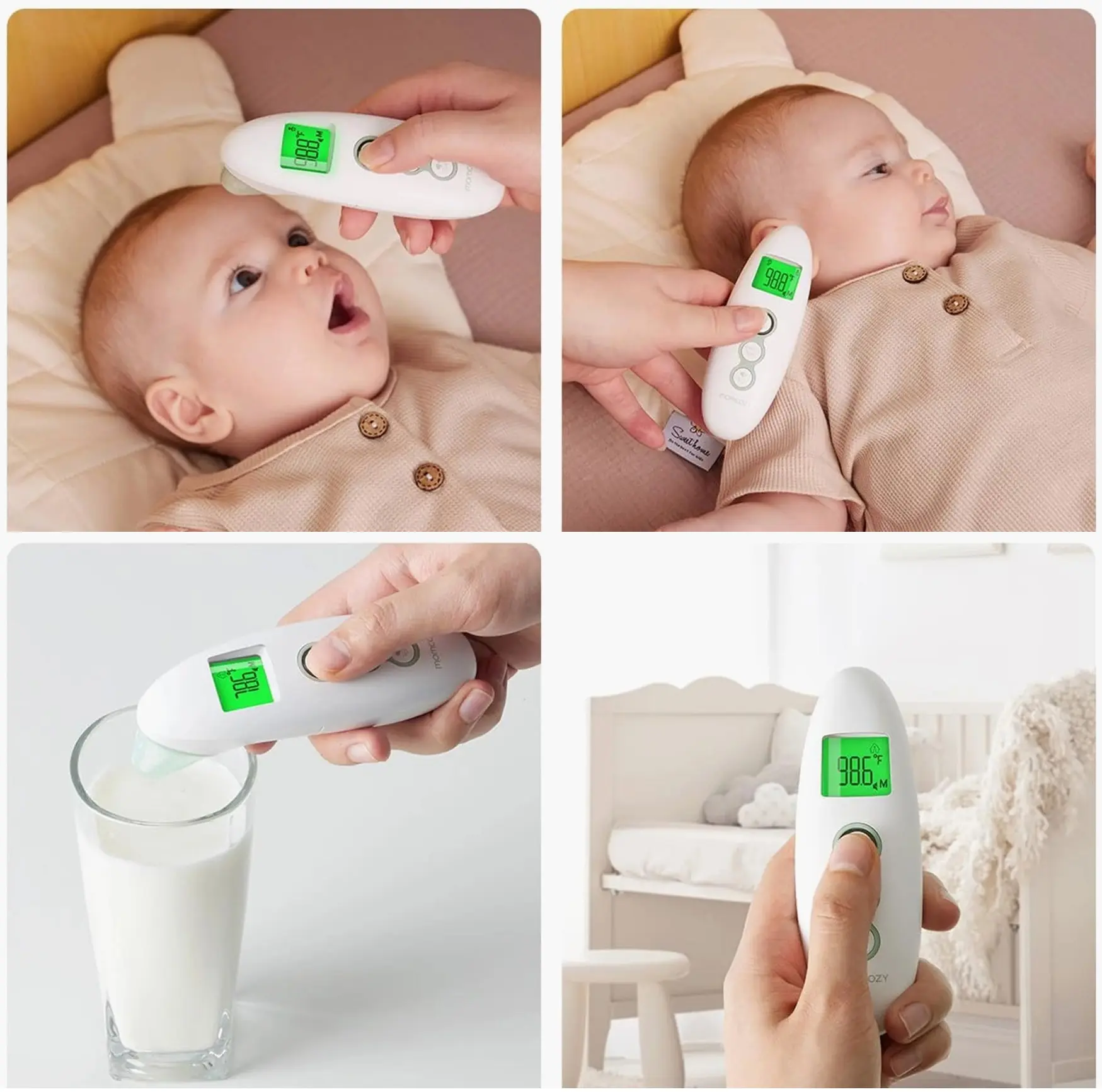 Termometru digital fara contact Momcozy TH001-GE00BA-A (White/Green) - 5