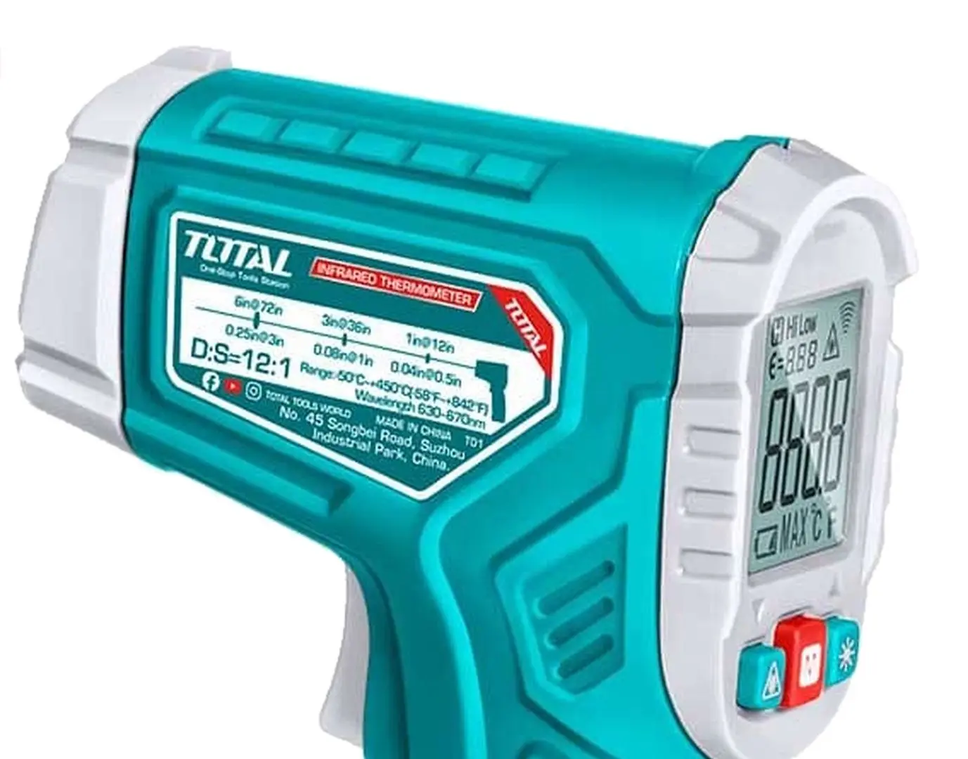 Termometru cu infrarosu Total THIT0155028 (Turquoise/White)