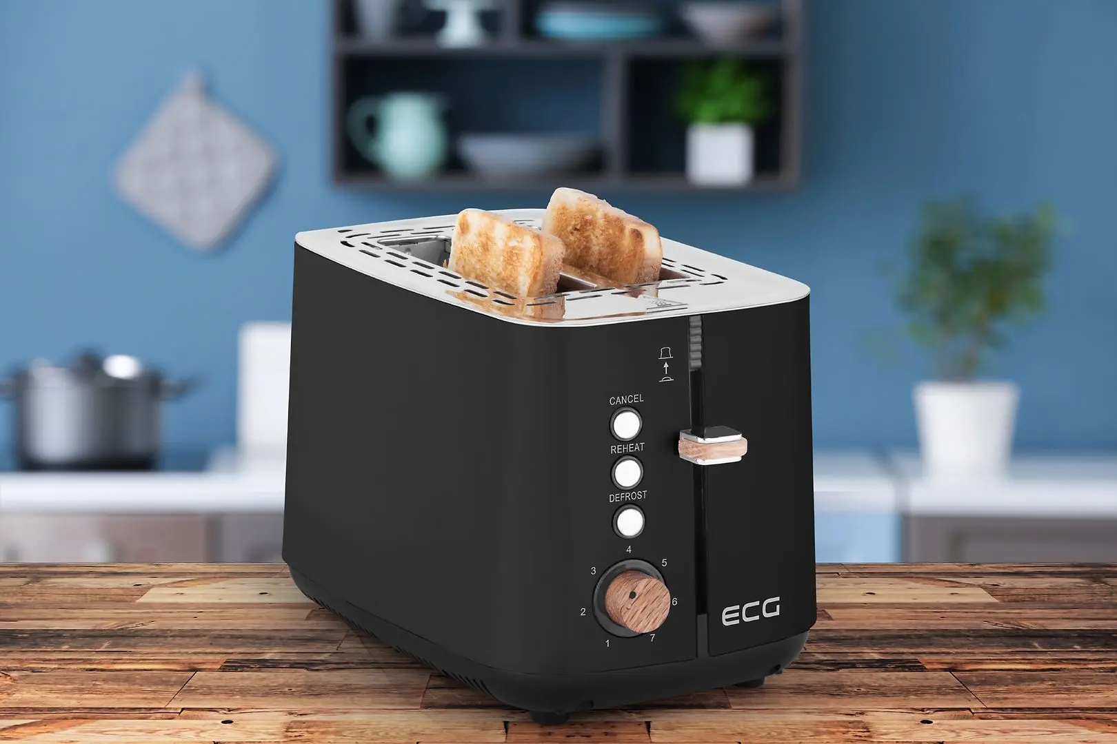 Toaster ECG ST 2768 Timber (Black)