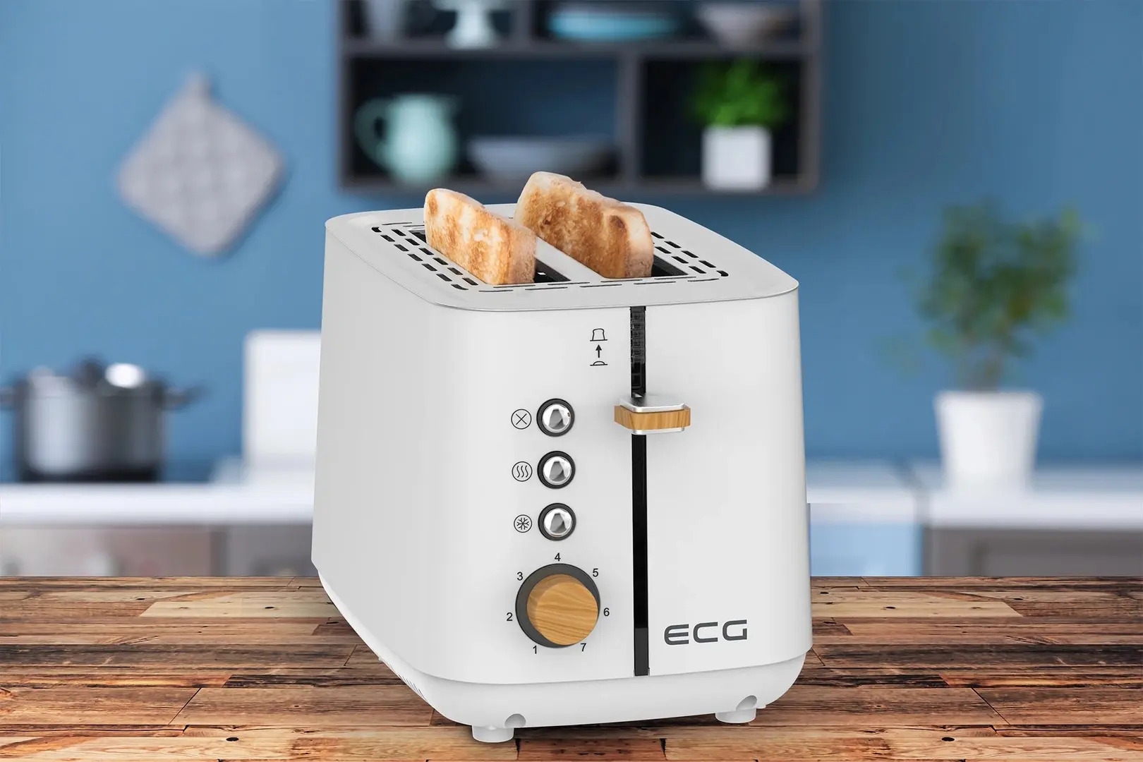 Toaster ECG ST 2768 Timber (White)