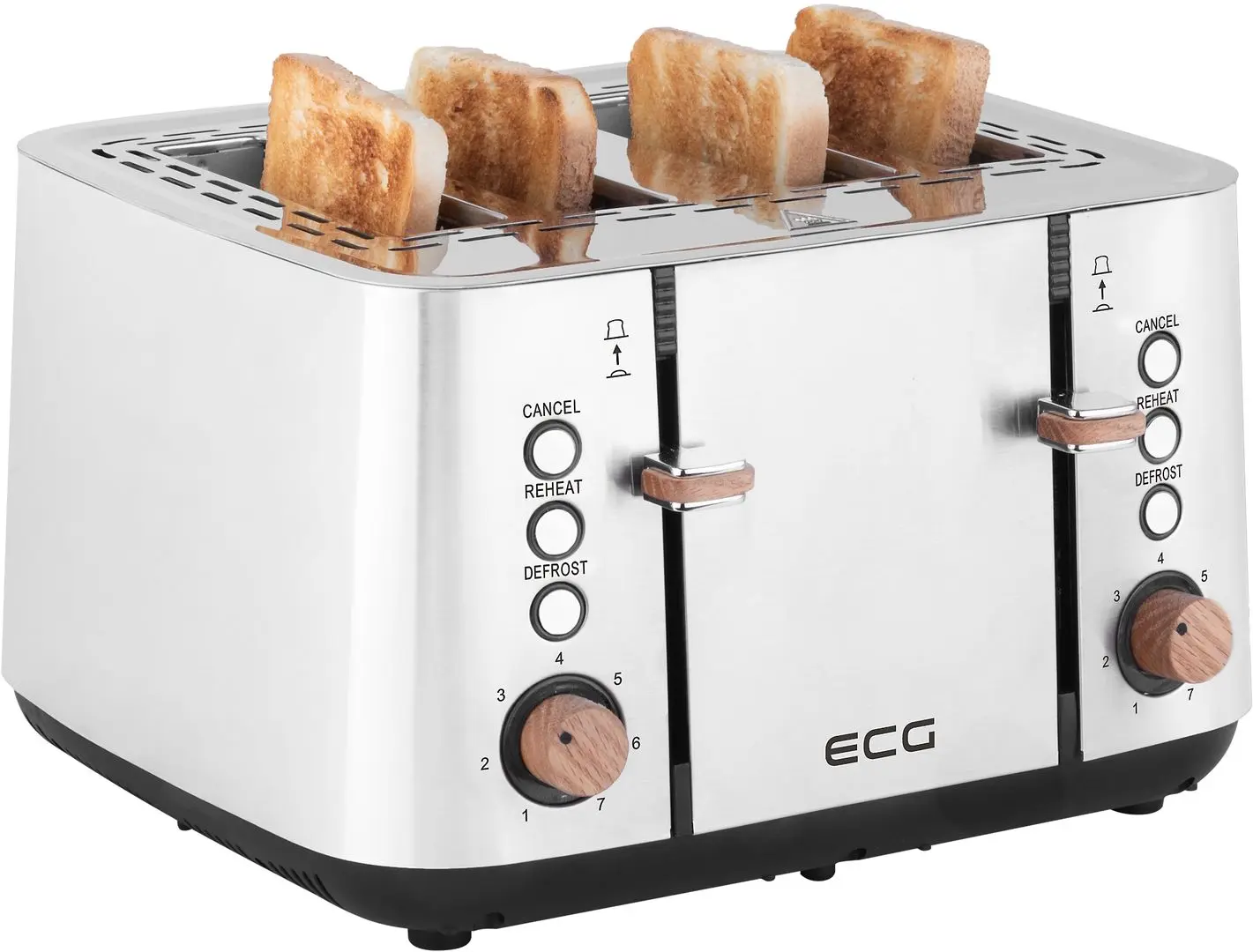 Toaster ECG ST 4767 Timber (Inox/Black)