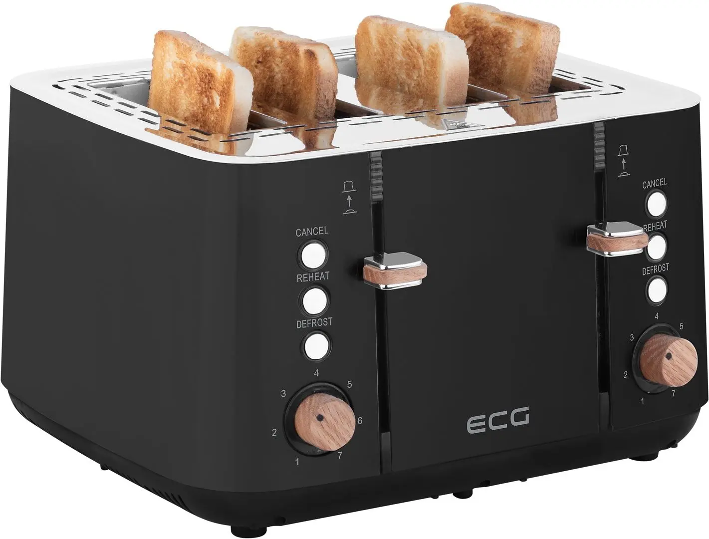Toaster ECG ST 4768 Timber (Black)