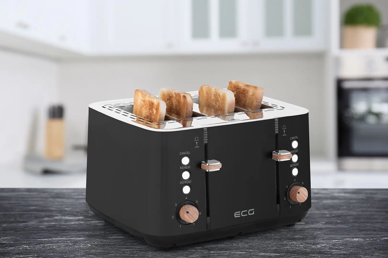 Toaster ECG ST 4768 Timber (Black)