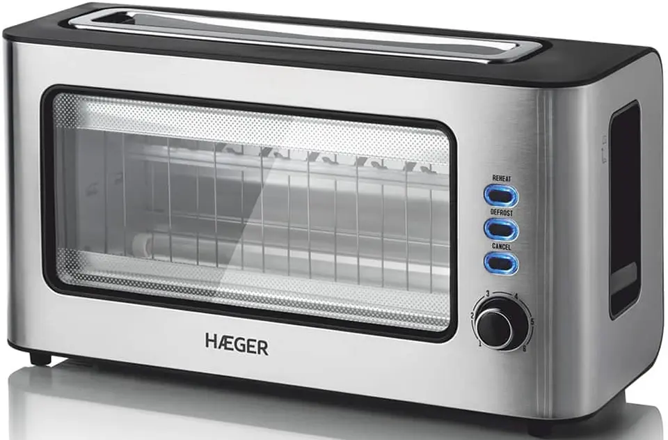 Prajitor de paine Haeger Window TO-100.014A (Black/Inox)