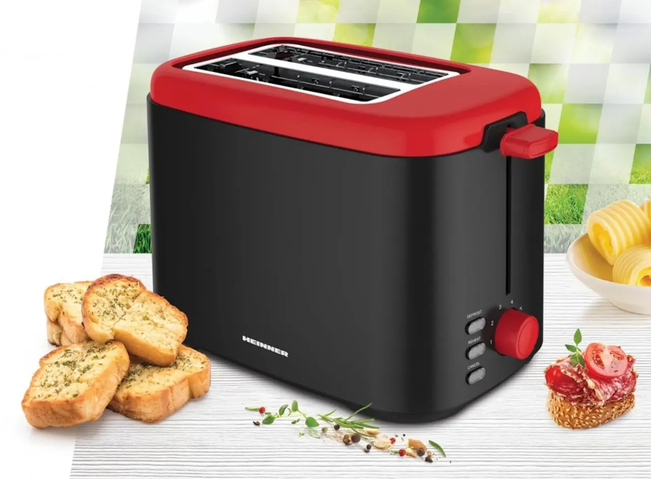 Toaster Heinner HTP-800BKR (Black/Red)