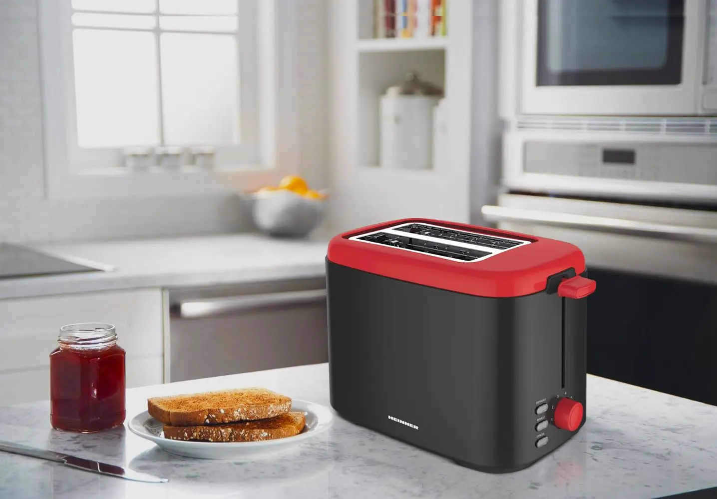 Toaster Heinner HTP-800BKR (Black/Red)