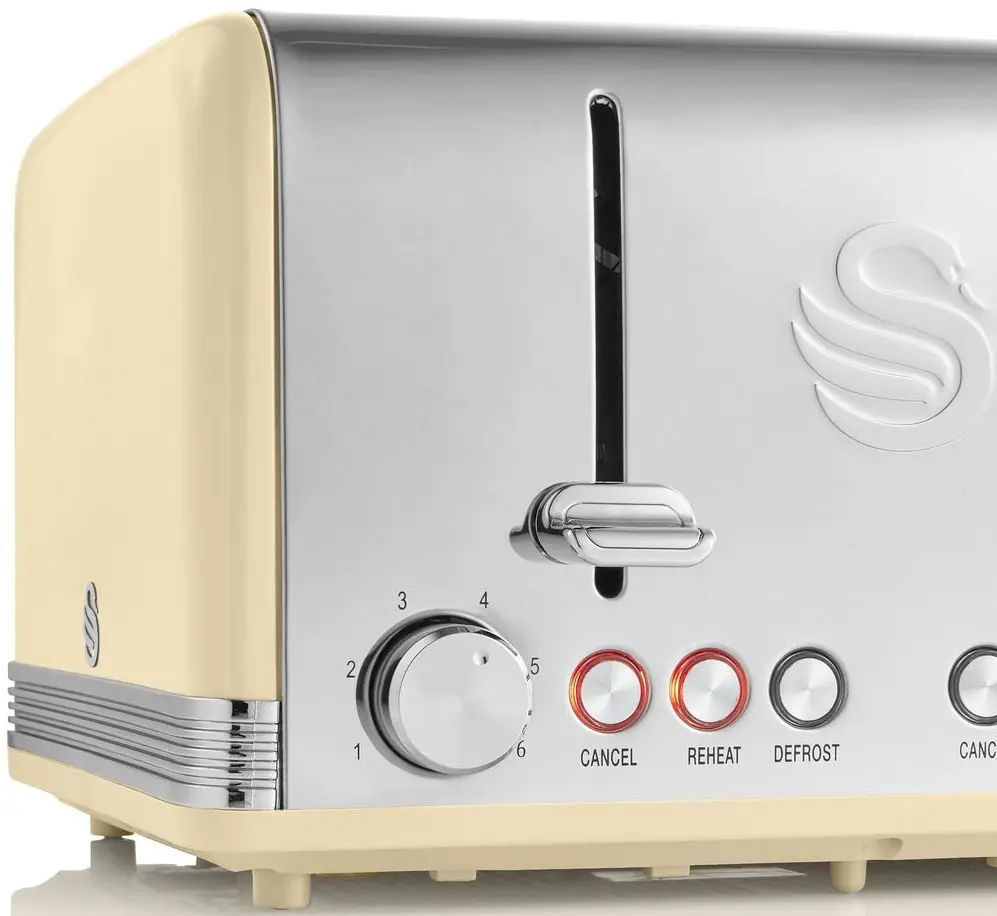 Тостер Swan 4 Slice Retro (Cream/Silver)