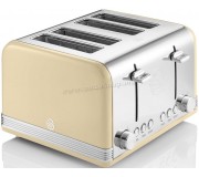 Тостер Swan 4 Slice Retro (Cream/Silver)