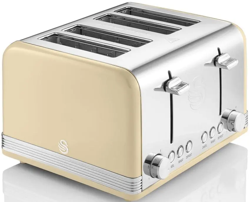 Тостер Swan 4 Slice Retro (Cream/Silver)