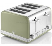 Тостер Swan 4 Slice Retro (Green/Silver)