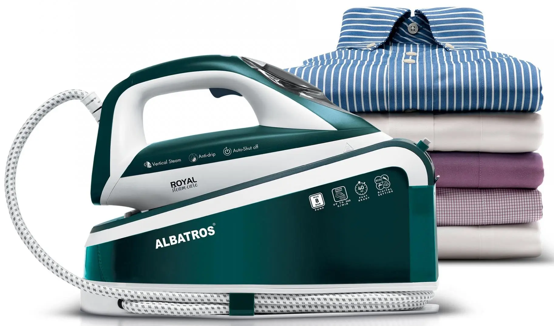 Fier de calcat cu generator de abur Albatros Royal Steam Care (Green)