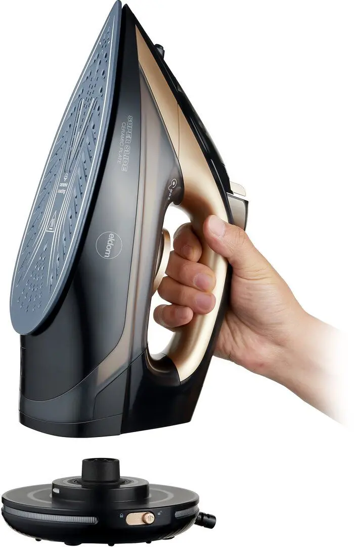 Fier de calcat fara fir Eldom DA200 Solo (Black/Gold) - 7