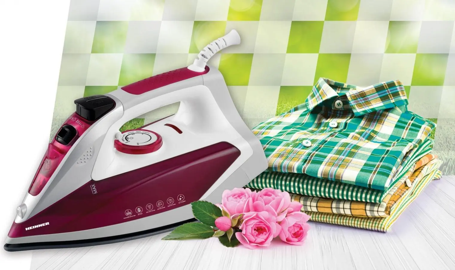 Fier de calcat Heinner VelvetSeam HSI-2200PP (White/Mauve)