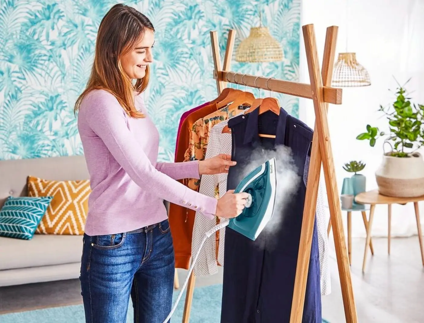 Fier de calcat cu generator de abur Tefal Express Easy SV6131E0 (Blue/White)