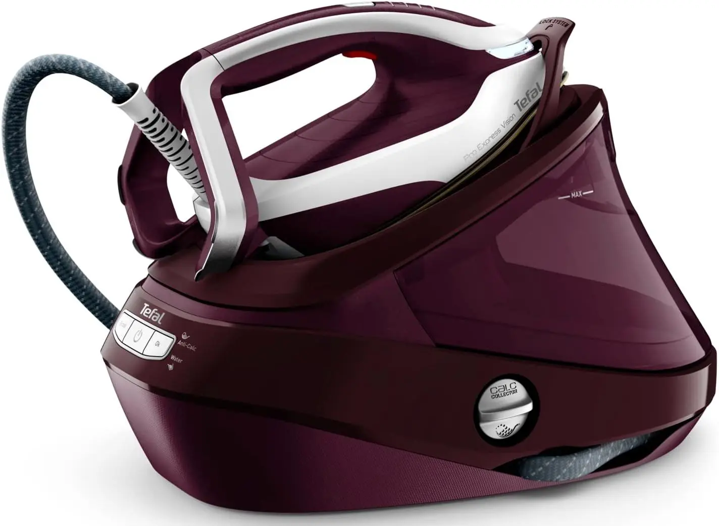 Fier de calcat cu generator de abur Tefal Pro Express Vision GV9810E0 (Burgundy/White)