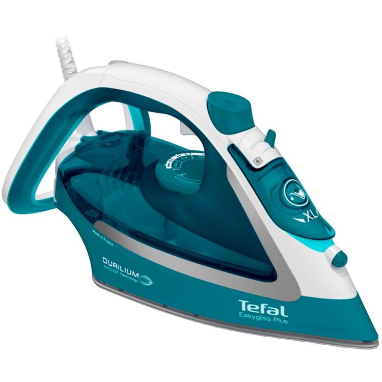 Fier de calcat TEFAL EasyGliss Plus FV5718E0, 2500W, 190g/min, Easygliss Plus, Durilium AirGlide, functie calcare verticala, Autosteam, albalbastru, turcoaz