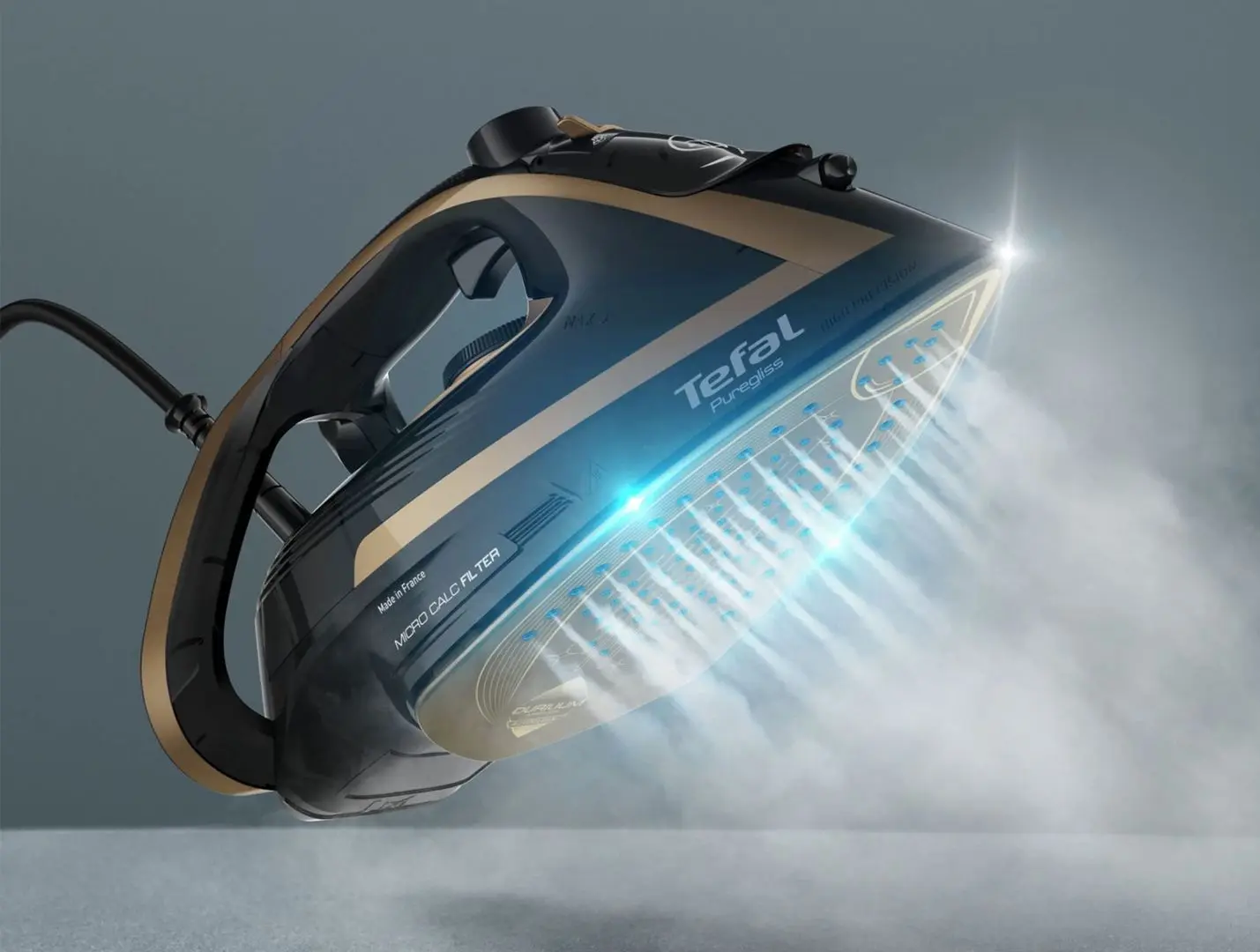Fier de calcat Tefal Puregliss FV8064E0 (Black/Golden) - 3