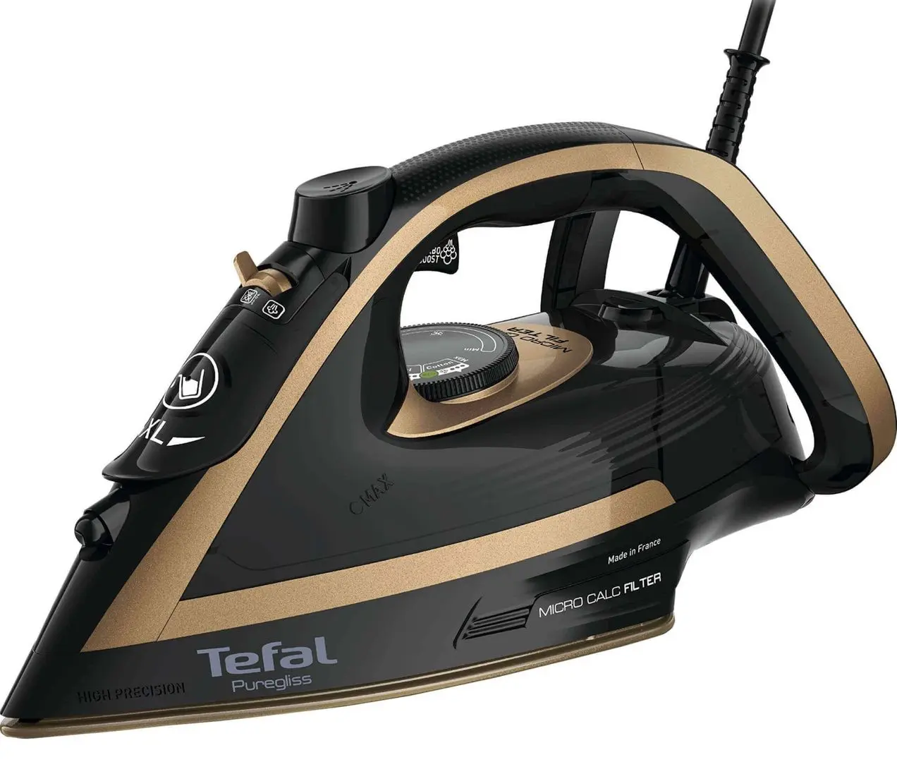Fier de calcat Tefal Puregliss FV8064E0 (Black/Golden)