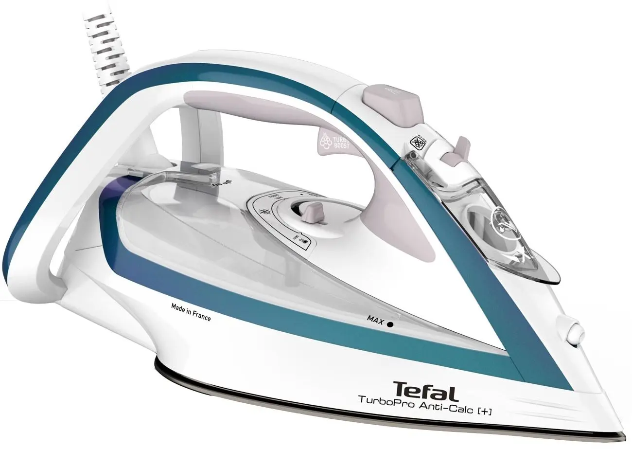 Fier de calcat Tefal TurboPro Anti-Calc FV5689E0 (Turquoise/White)