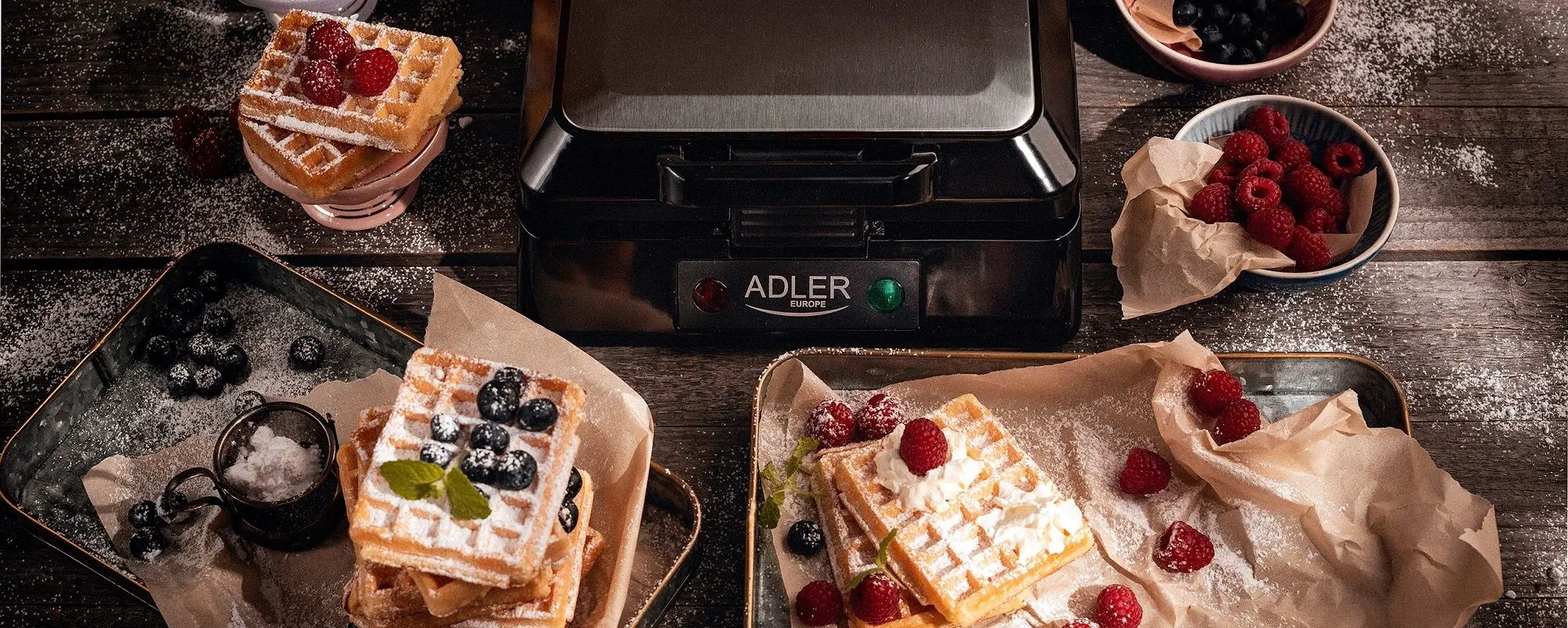 Aparat de facut vafe Adler AD 3036 (Black/Inox)