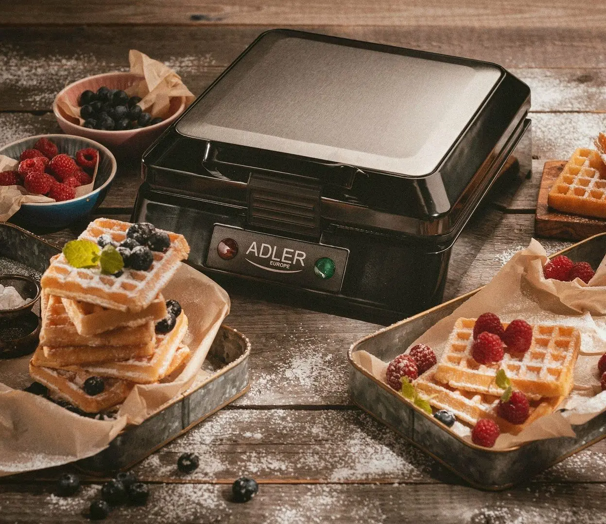 Aparat de facut vafe Adler AD 3036 (Black/Inox)