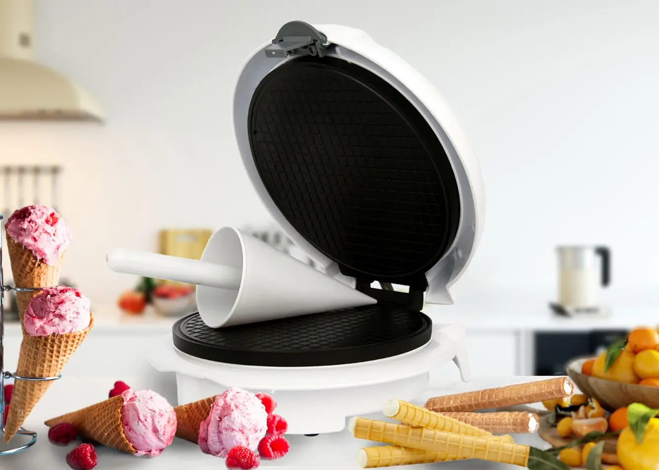 Aparat de gatit vafe Adler AD 3038 (White/Grey)