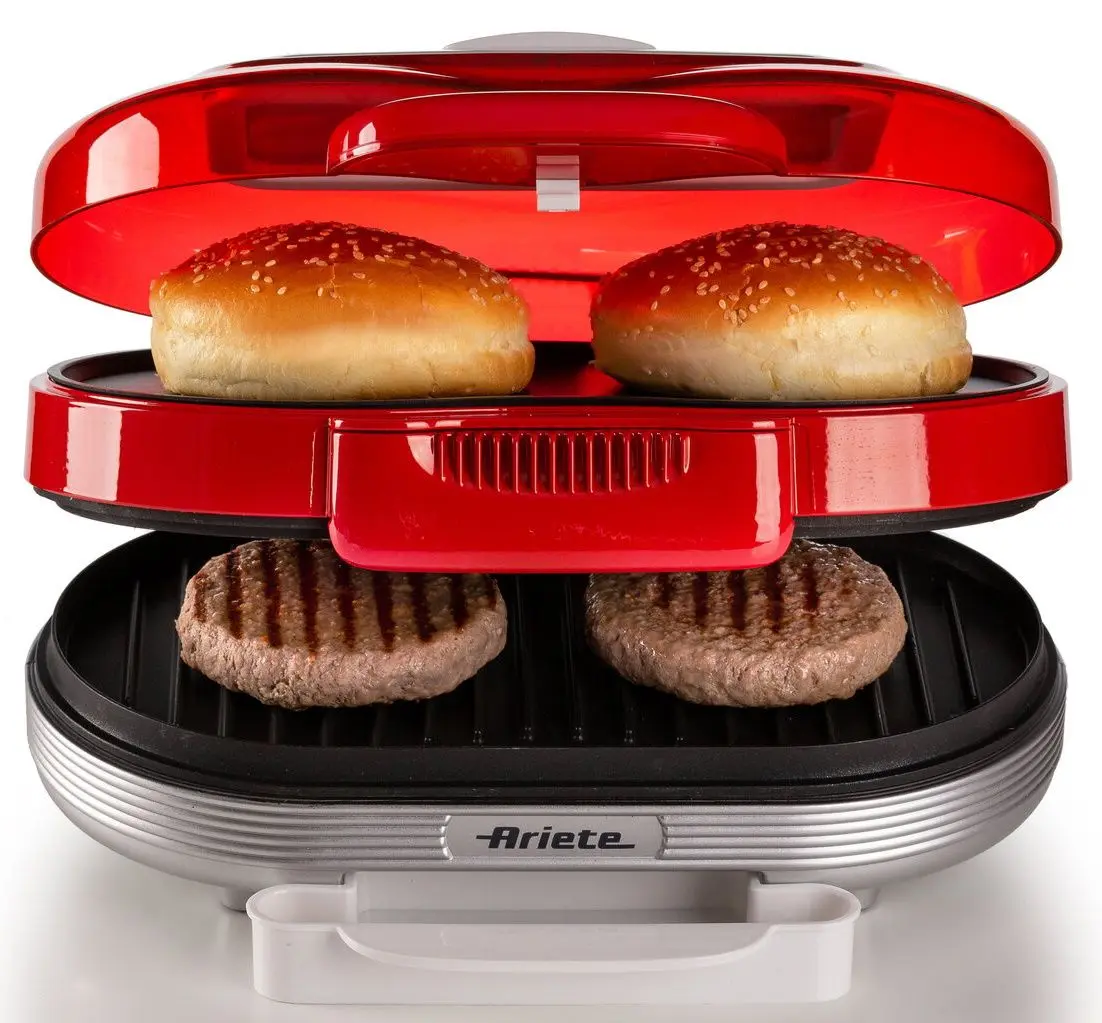 Aparat de preparat hamburgeri Ariete Parry Time 0205/00 (Red/Silver)