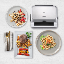 Aparat pentru sandwich-uri 3in1 Braun SnackMaker 5 SM5038 (Silver/Black) Thumb