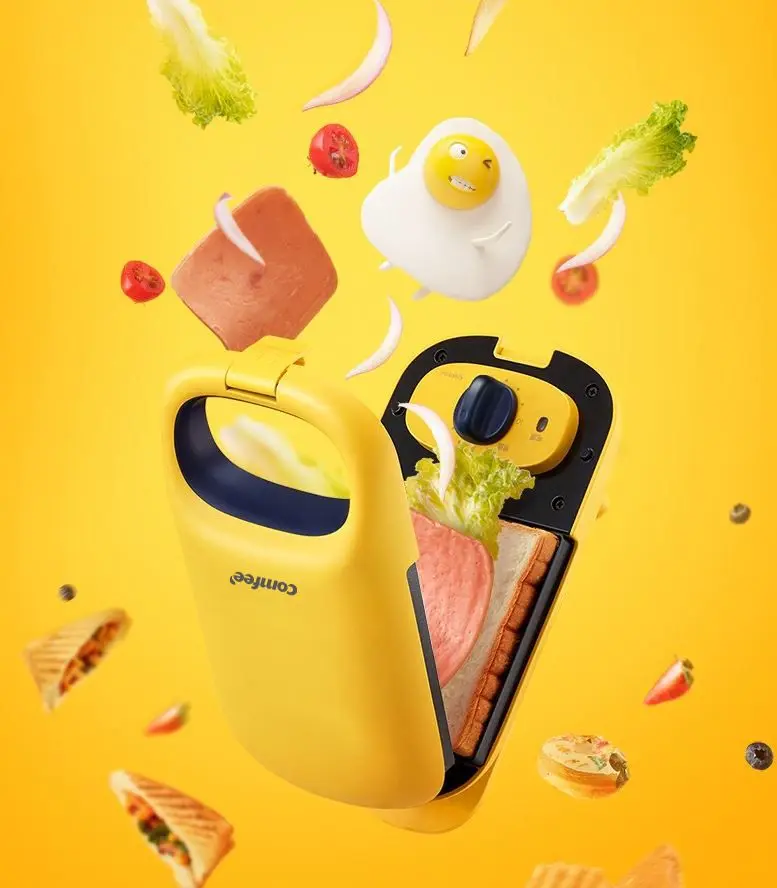 Aparat de facut sadwich-uri  2in1 Comfee MC-JK1312P201 (Yellow)