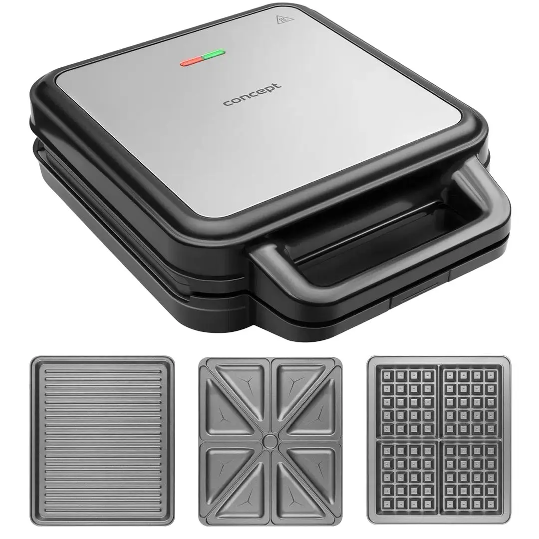 Aparat pentru sandwich-uri 3in1 Concept Family SV3080 (Black/Inox) - 5