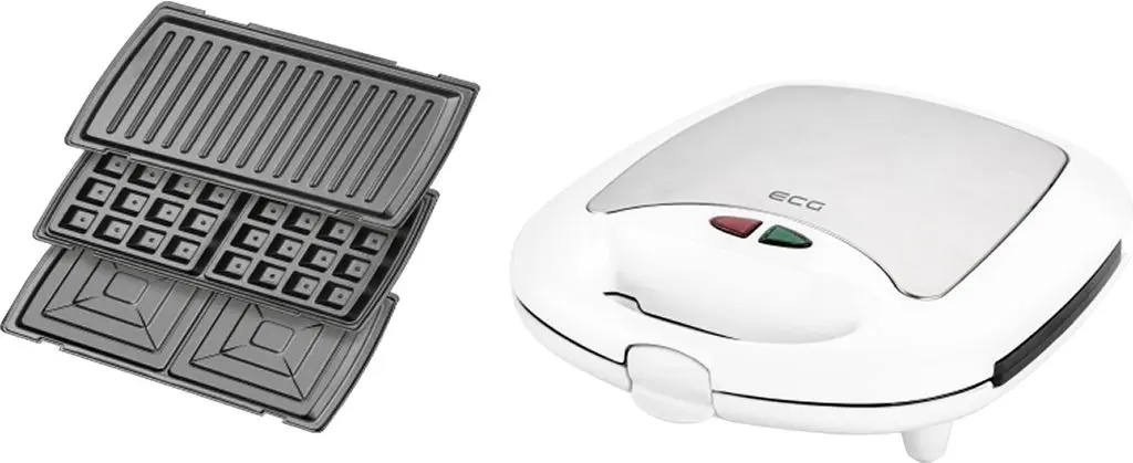 Aparat de facut sandwich-uri ECG S 399 3in1 (White)