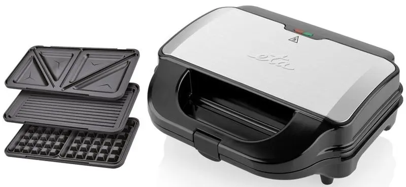 Aparat de facut sadwich-uri 3in1 ETA Sorento Trio 1151 90000 (Inox/Black)