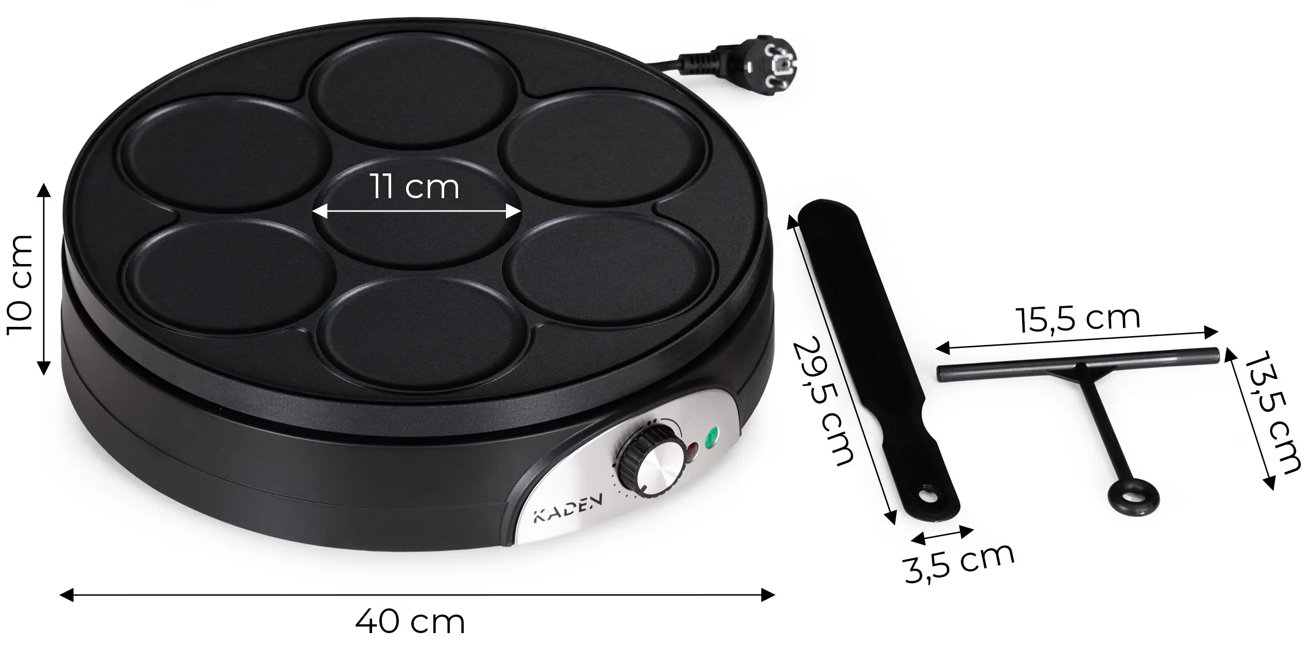 Aparat de facut clatite Kaden AN-111 (Black)